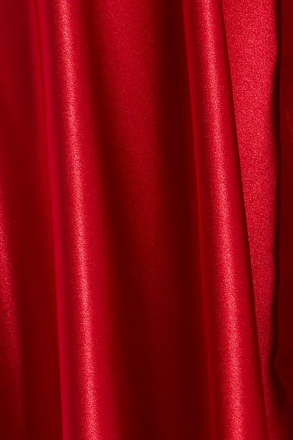 Red Satin Dip Hem Dress