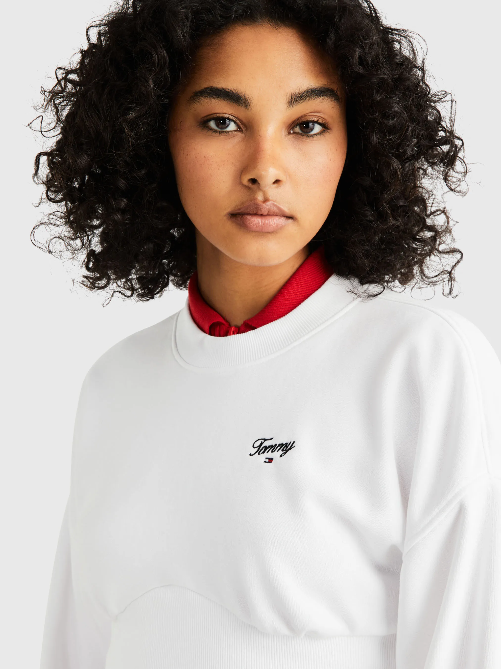 Script Logo Relaxed Cropped Sweatshirt | Sweatshirts & Hoodies | Tommy Jeans