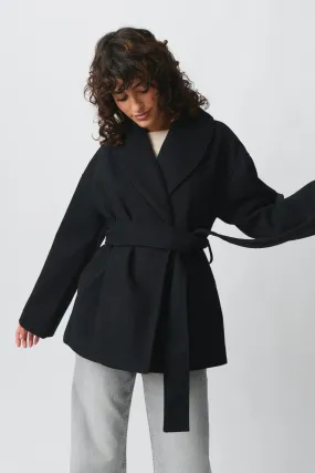 Shawl collar short coat