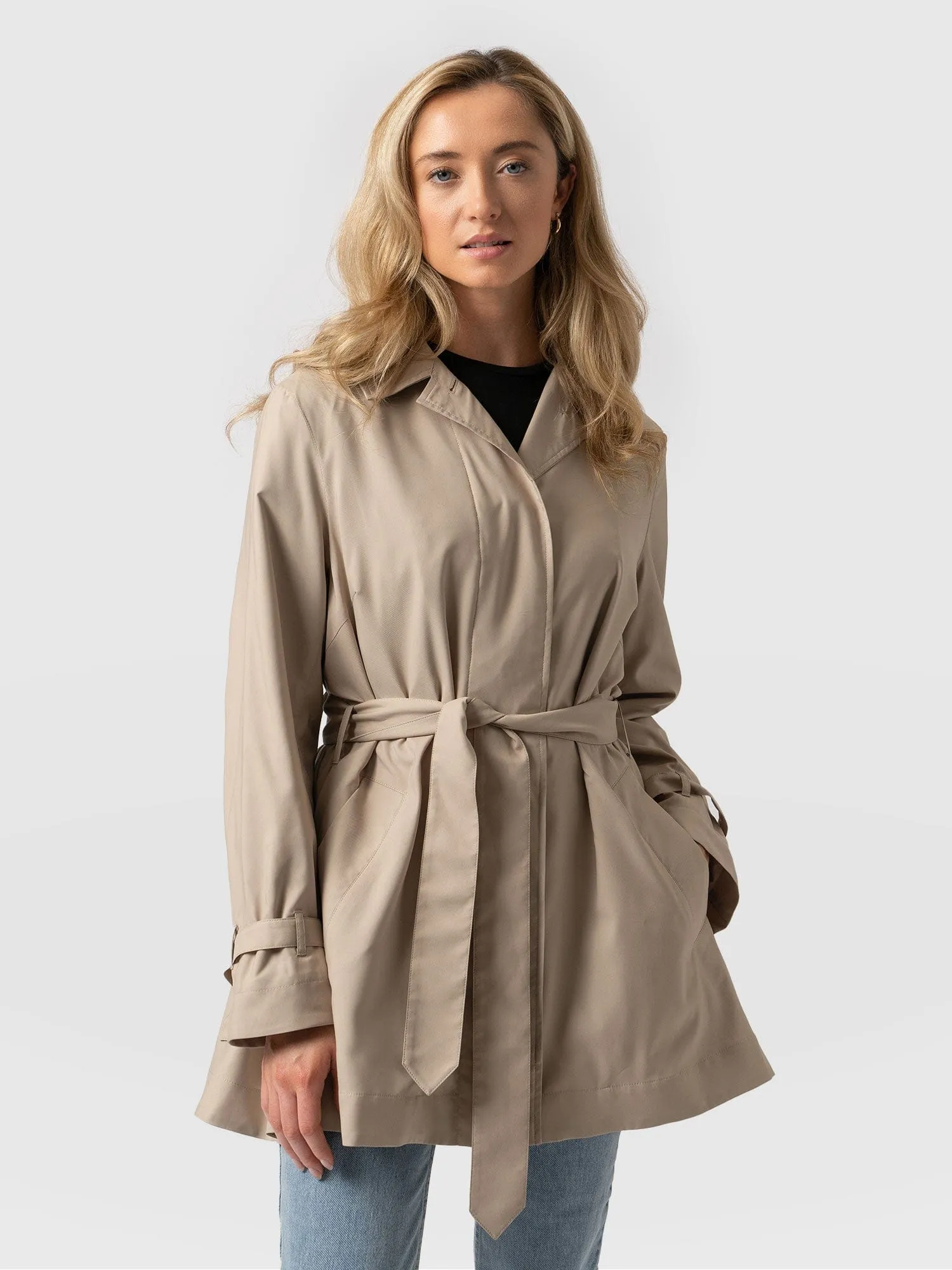 Short A Line Trench - Beige