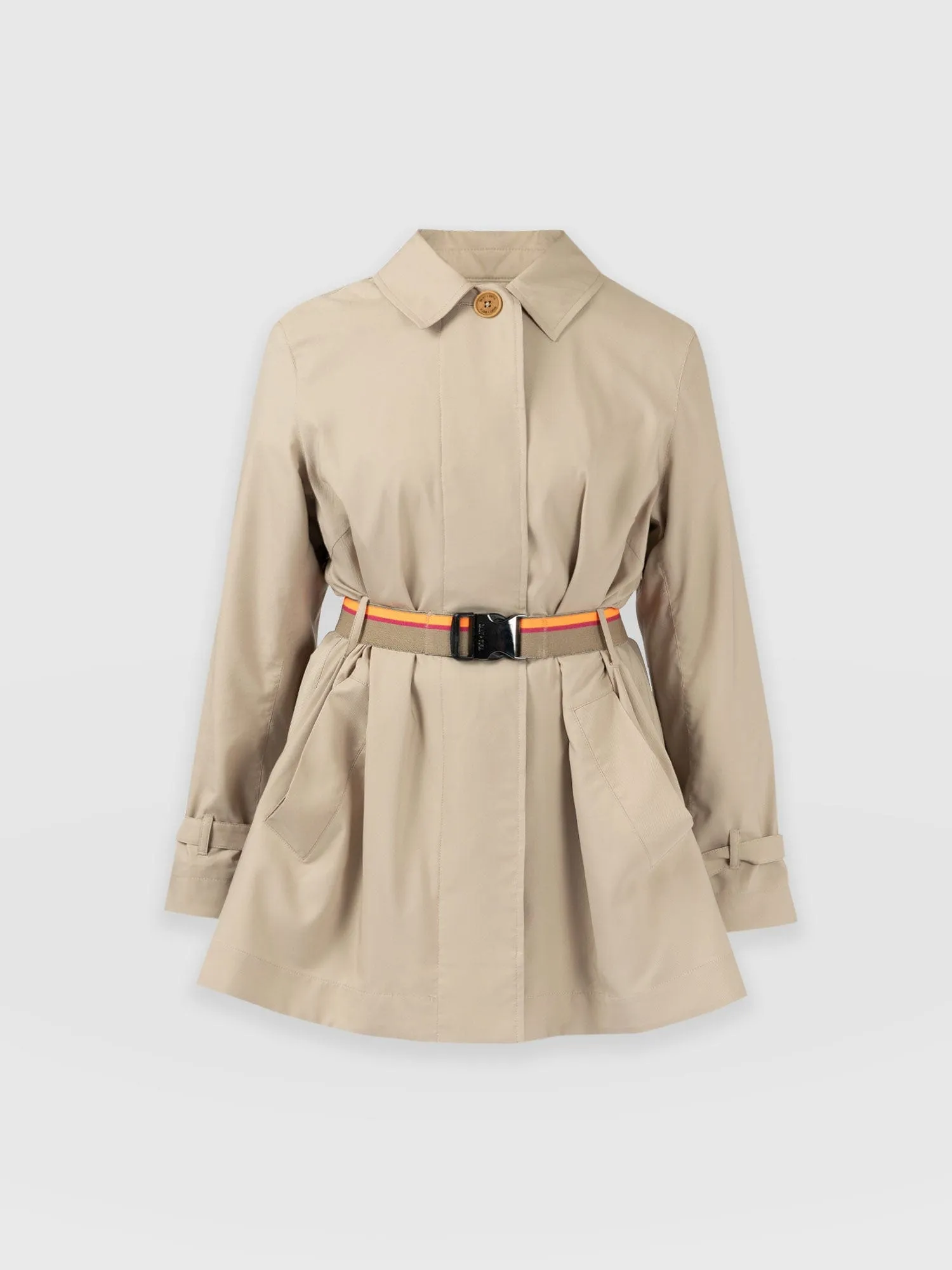 Short A Line Trench - Beige