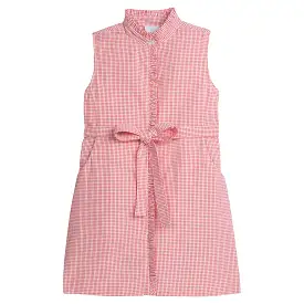 Sleeveless Allie Dress - Red Seersucker Gingham