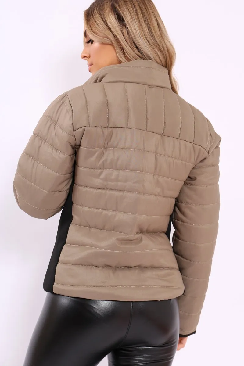 Stone Padded Coat with Side Panel Detail  - Tallula