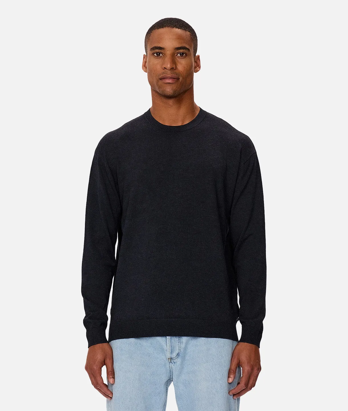 The Basic Crew Sweater - Dark Navy Melange