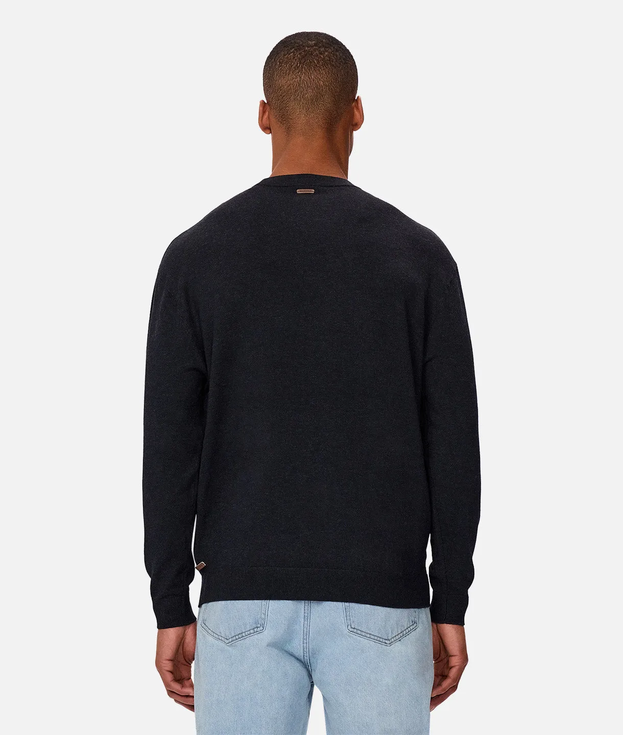 The Basic Crew Sweater - Dark Navy Melange