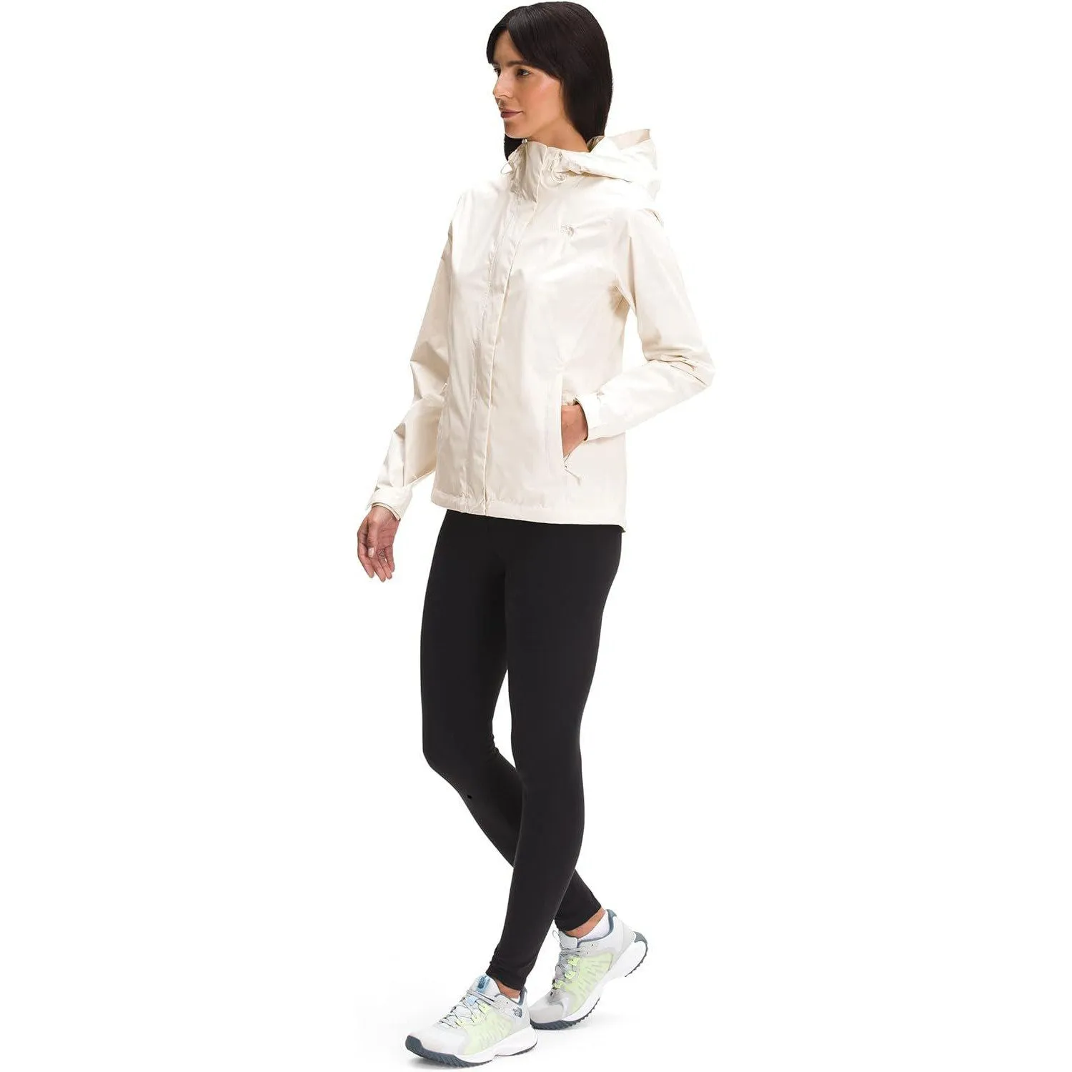 THE NORTH FACE Women’s Venture 2 Waterproof Hooded Rain Jacket (Standard and Plus Size), Gardenia White, XX-Large