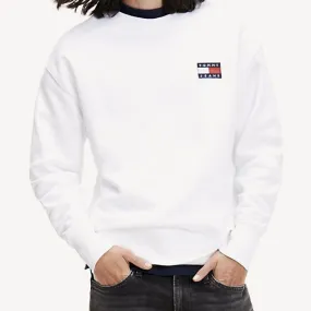 Tommy Hilfiger Men's TJ JAI BADGE SWEATSHIRT. Premium. White