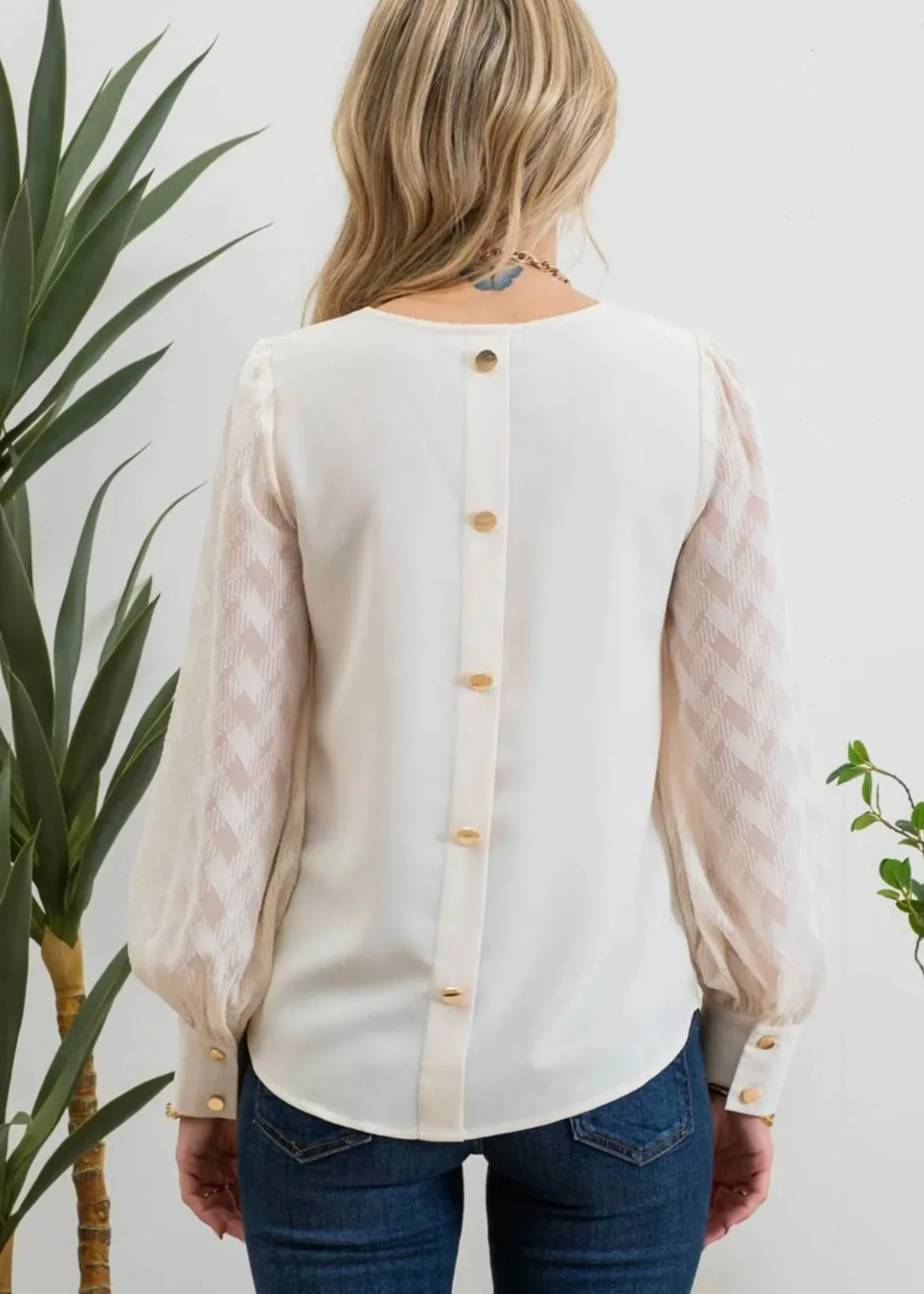 Victoria Button Back Blouses - 2 Colors!