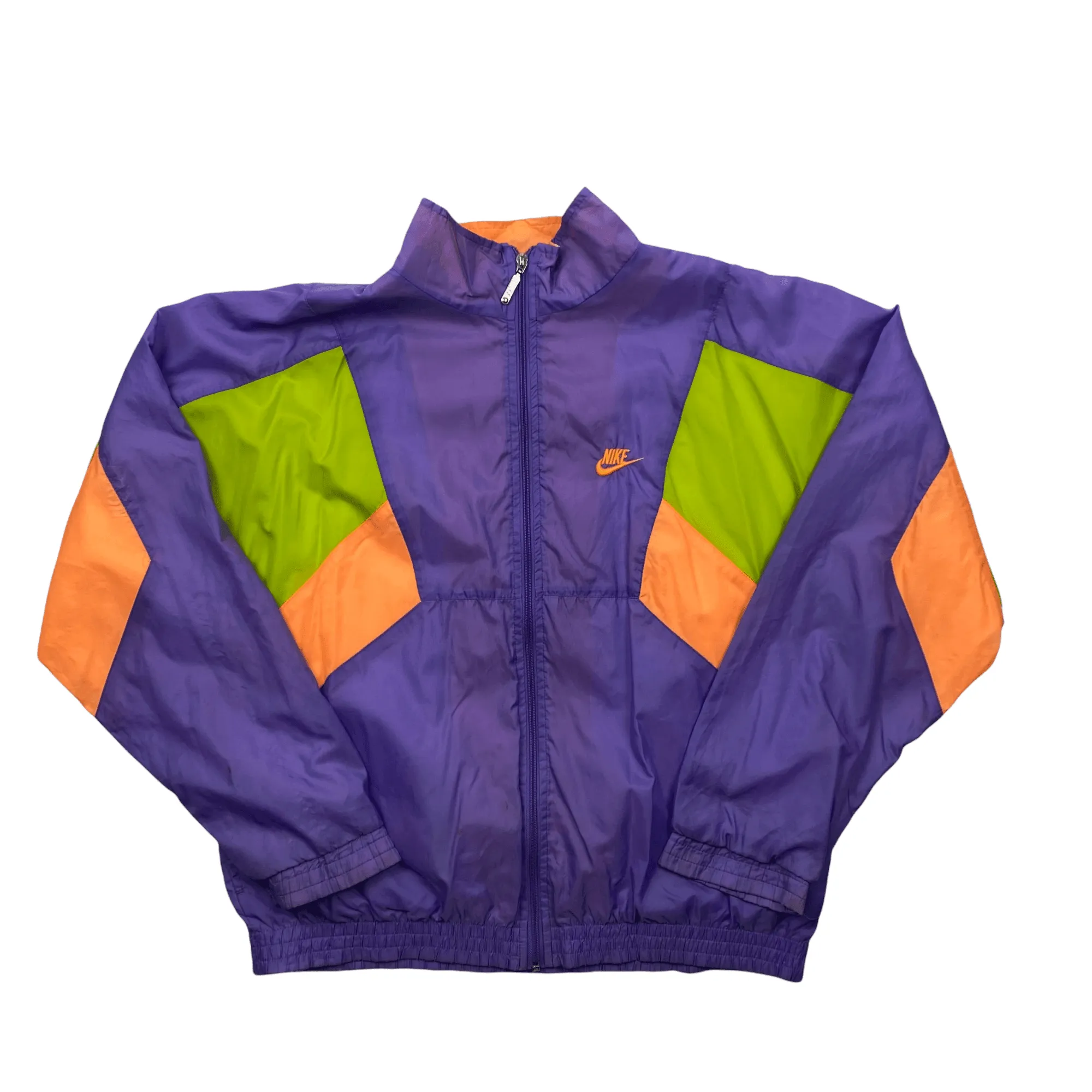 Vintage 90s Purple + Green Nike Waterproof Windbreaker Jacket - Medium