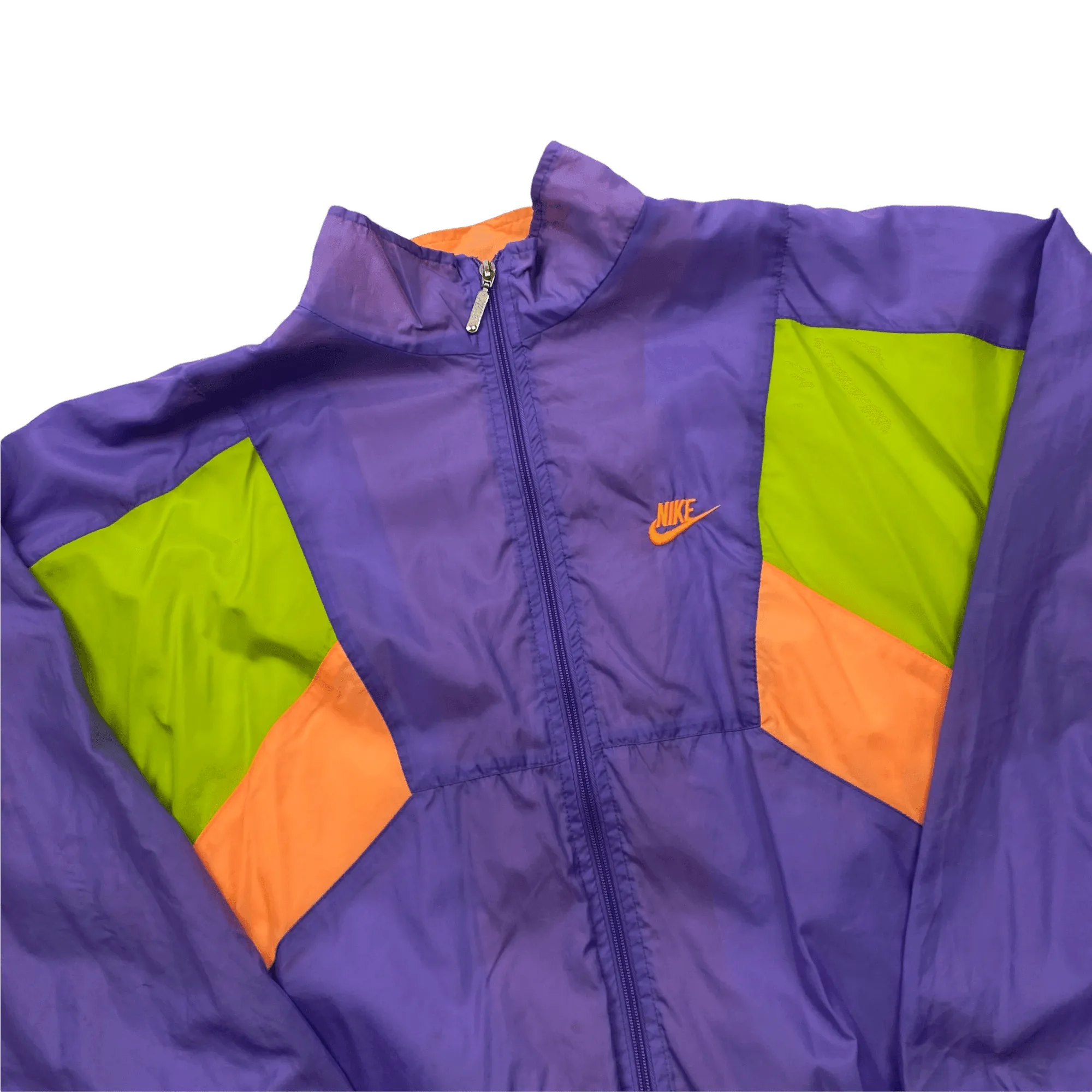 Vintage 90s Purple + Green Nike Waterproof Windbreaker Jacket - Medium