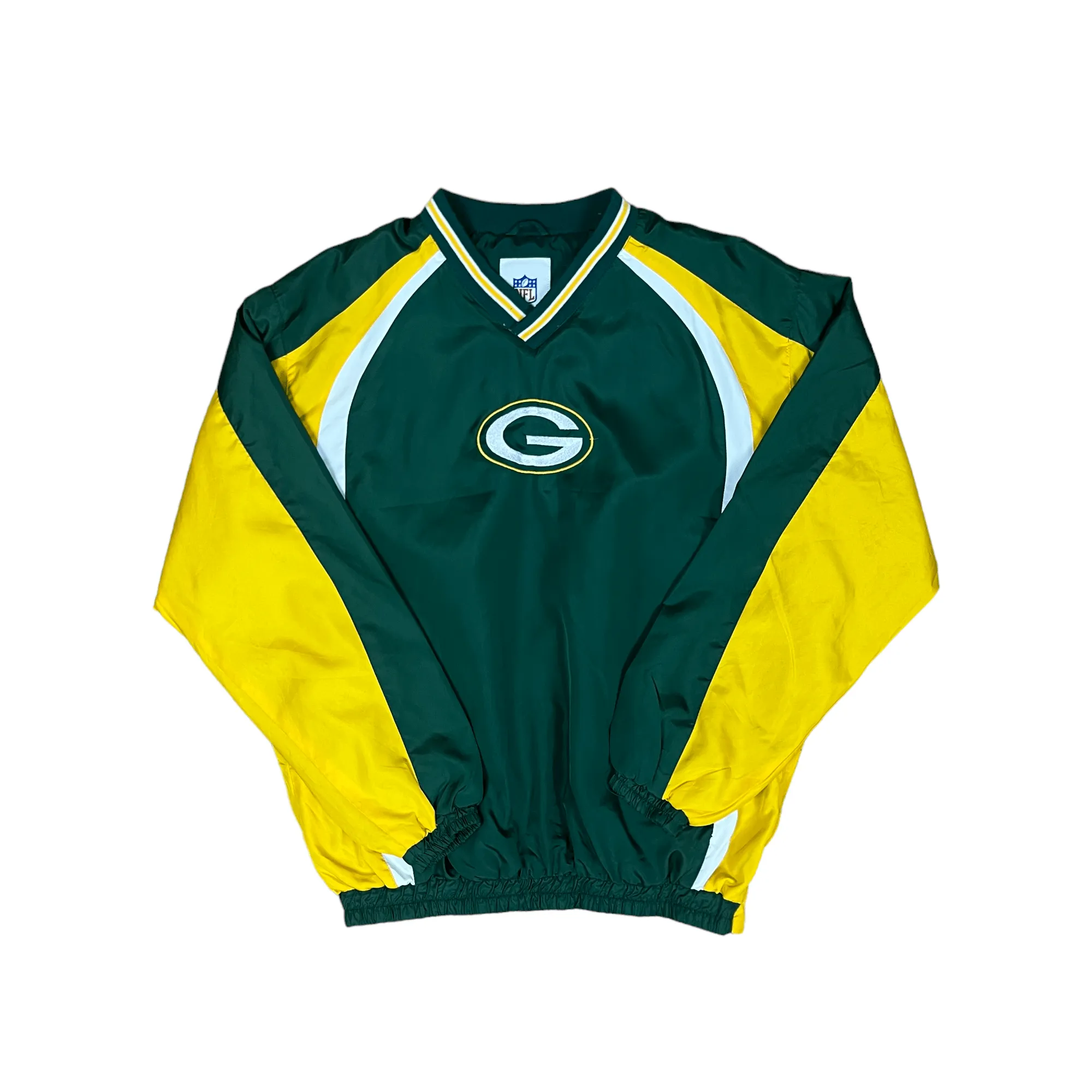 Vintage Green + Yellow NFL Green Bay Packers Pullover - Large