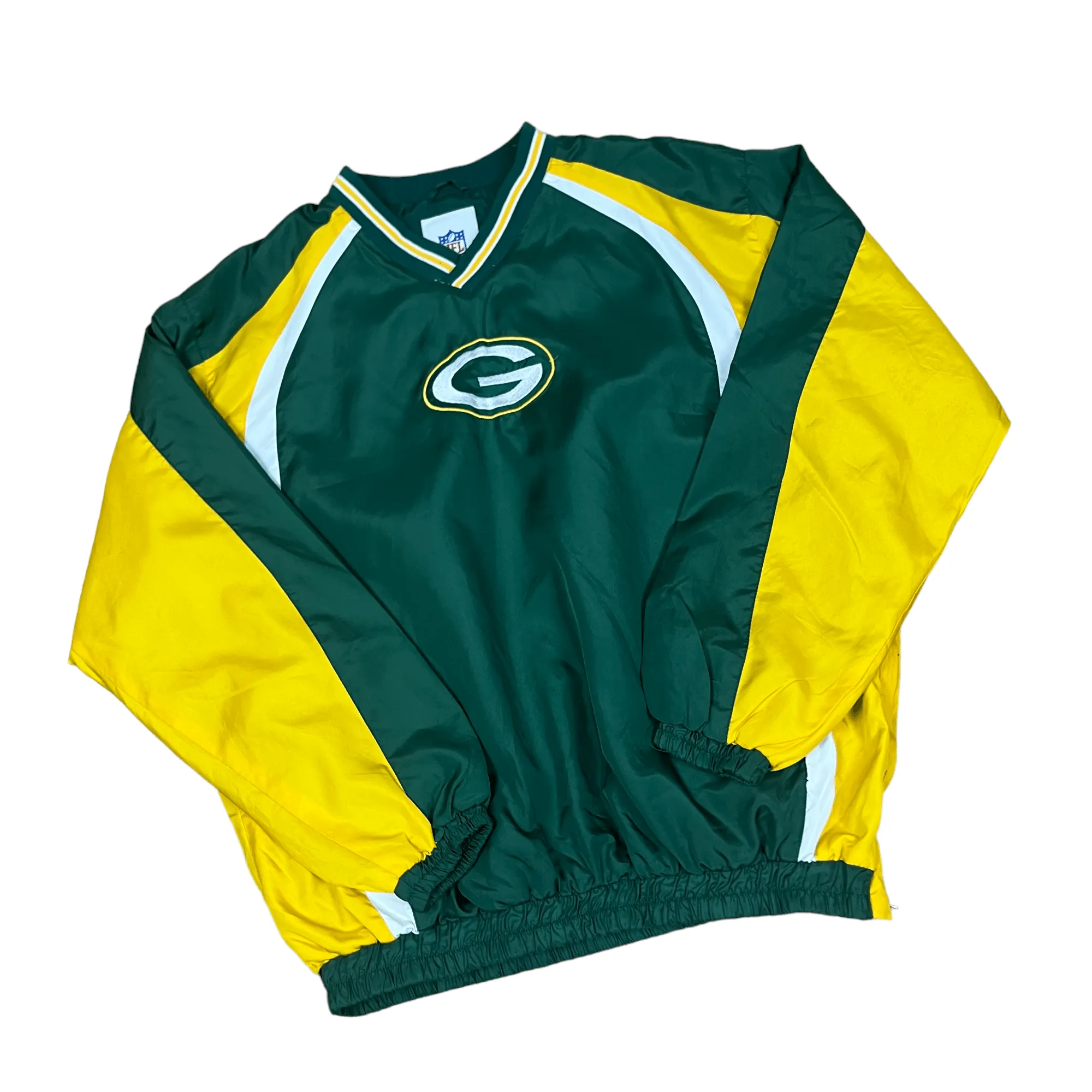 Vintage Green + Yellow NFL Green Bay Packers Pullover - Large