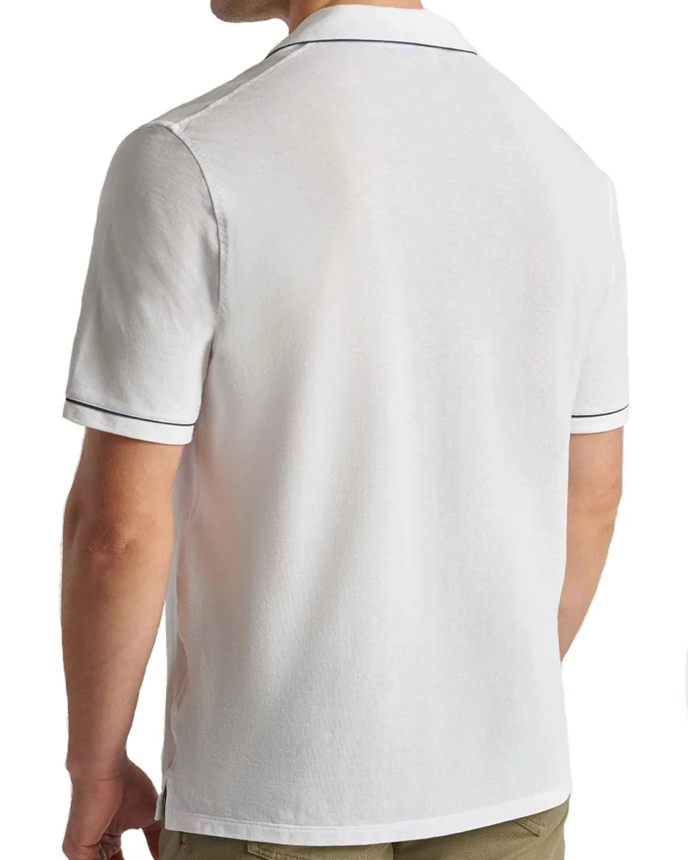 White Open Collar Polo