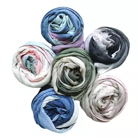 Women Cotton Gradient Color Natural Fold Silk Scar Casual Neck Protection Literary Style Scarf