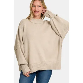 Zenana Side Sit Oversize Sweater